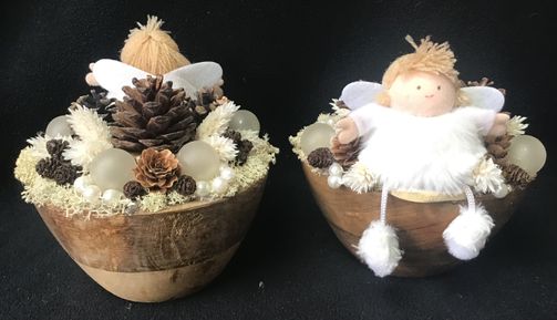 kerststukje met engeltjes