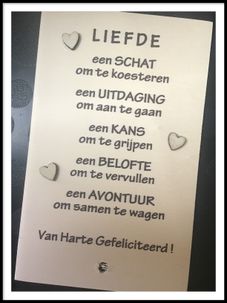 Houten wenskaart trouw