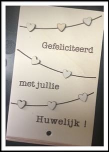 houten wenskaart trouw