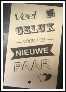 Houten wenskaart trouw