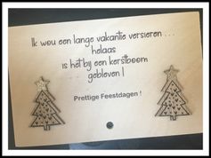 Houten wenskaart kerstboom