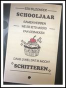 Houten wenskaart bedanking juf of meester