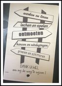 Houten wenskaart bedanking juf of meester