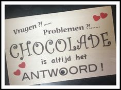 Houten wenskaart chocolade