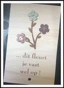 Houten wenskaart beterschap