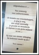 Houten wenskaart afgestudeerd