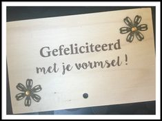 Houten wenskaart vormsel