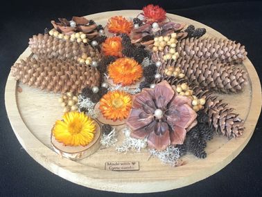 schaal met natuurmaterialen