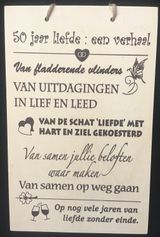 muurplaat 50 jaar getrouwd
