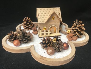 Kersthuisje met lichtjes