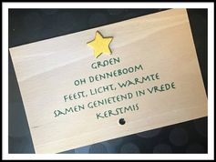 Houten wenskaart kerst