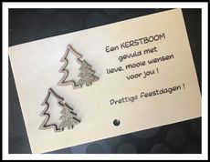 Houten kerstkaart