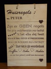 Muurplaten huisregels peter