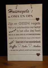 Muurplaten huisregels opa en oma
