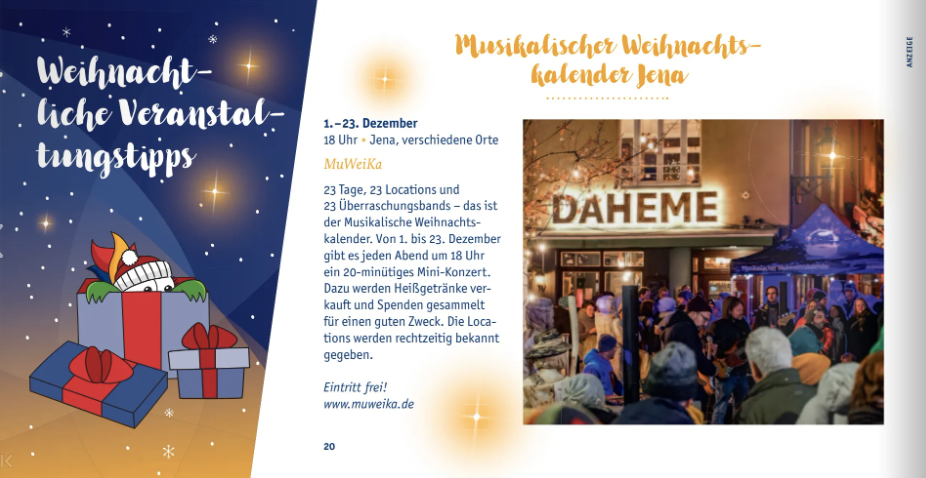 Mein Foto in der Broschüre "Jenaer Weihnachtlich 2024" Screenshot