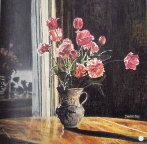 Œillets et tulipes - 36,5x36,5