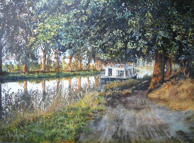 Matin calme sur le canal - 36x49