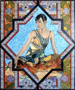 Femme vitrail - 100x80