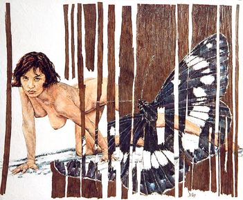 Nu au papillon - 73x60
