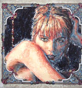 Blonde avec encadrement - 30x30