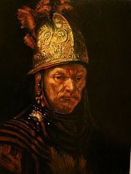 Man in Golden Helmet