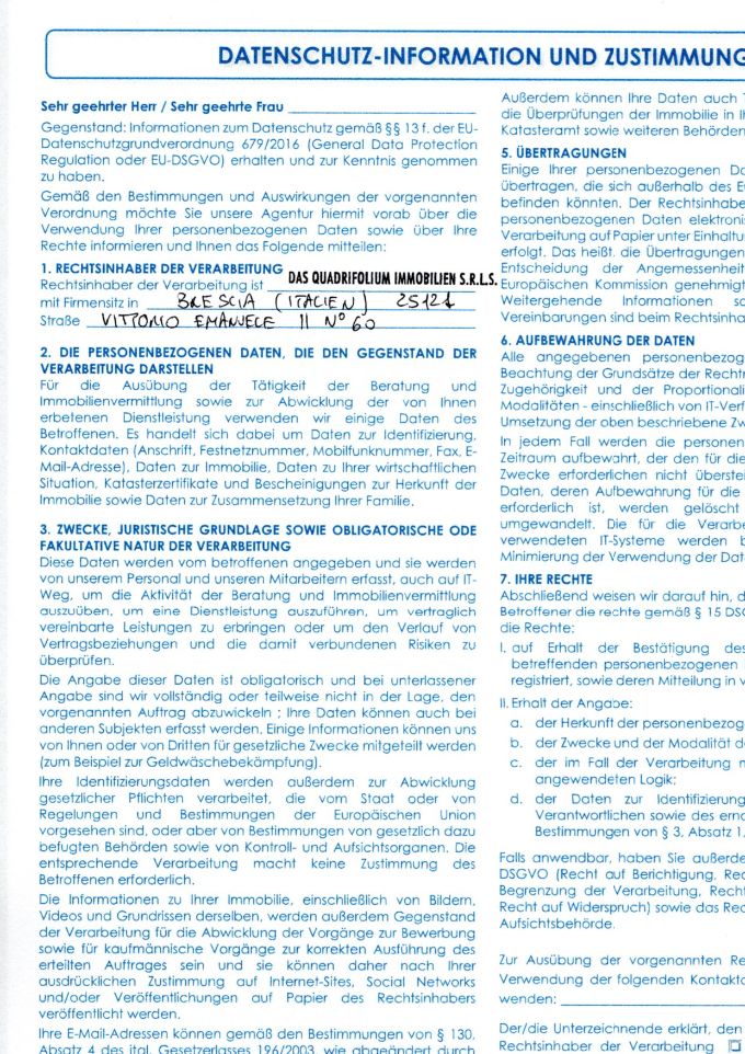 DATENSCHUTZ-INFORMATION UND ZUSTIMMUNG.