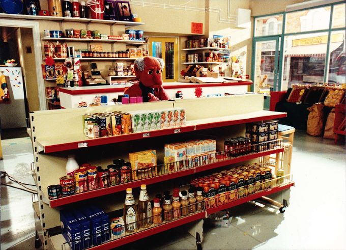 The shop with Baxter checking the stock! - from my design of the previous series