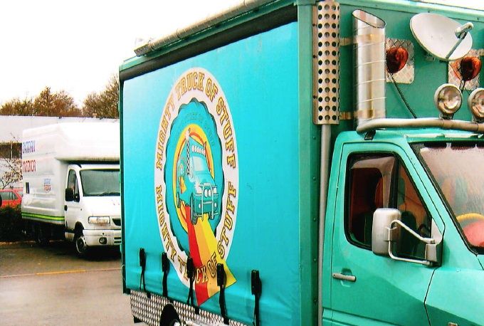 The 'Mighty' Truck - adapted at a workshop in Woking - this had gull wing doors and elaborate pipeage.