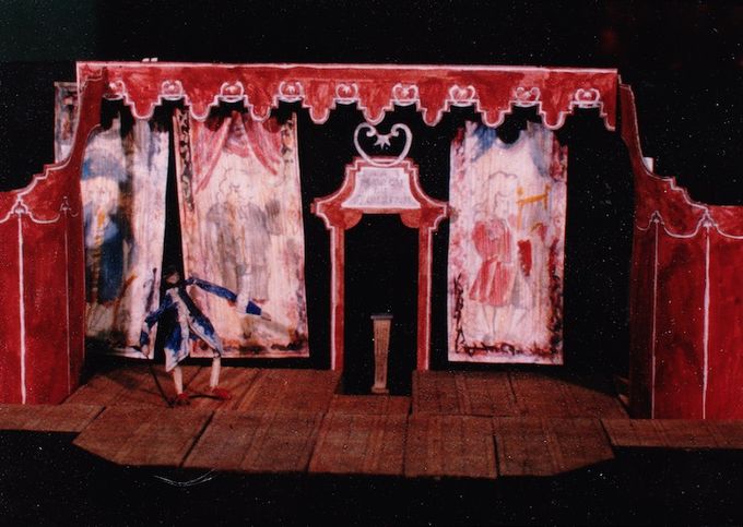 1:25 model for 'Le Bourgeoise Gentilhomme' by Moliere - student project actually produced by Croydon Youth Theatre - see below!