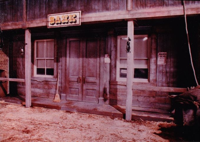 A colour picture of the background street set