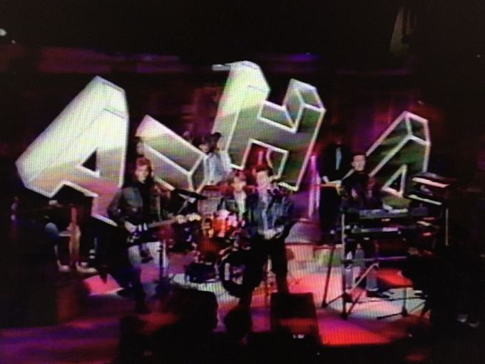 That Norwegian group against some chromakey letters.