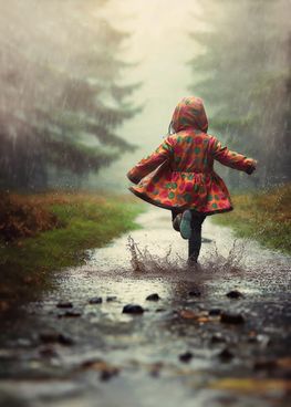 Girl in rain