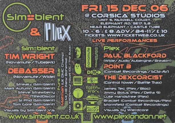 2006/12/15 Simbient @ Corsica Studios (Back)