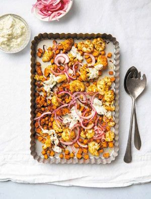 Vegetarische tandoori-traybake