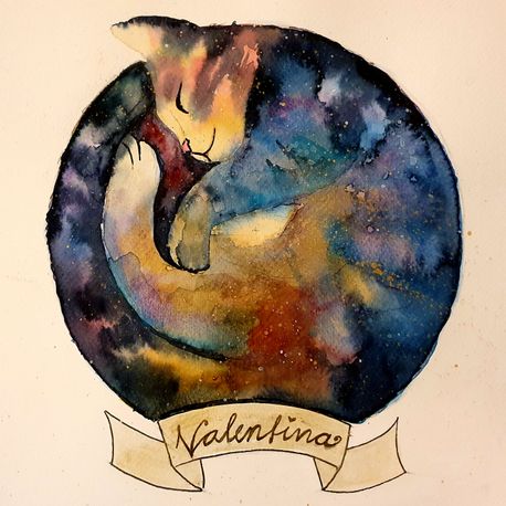 Illustration mit Katze