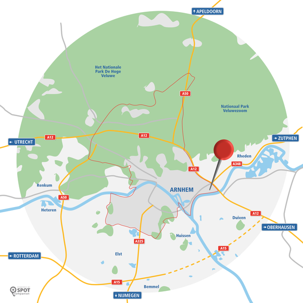 Ligging Businesspark IJsseloord2, Arnhem