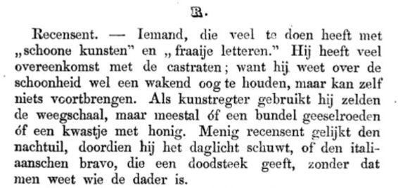 Servaas de Bruin, 'De criticus – Humoristisch-ironisch-komisch-satirisch tijdschrift' 1848 p 97