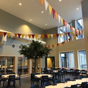 Flaggspel i skolmatsal