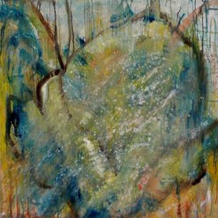 tempera-, aquarel - en olieverfop paneel - 60x60 - 2015