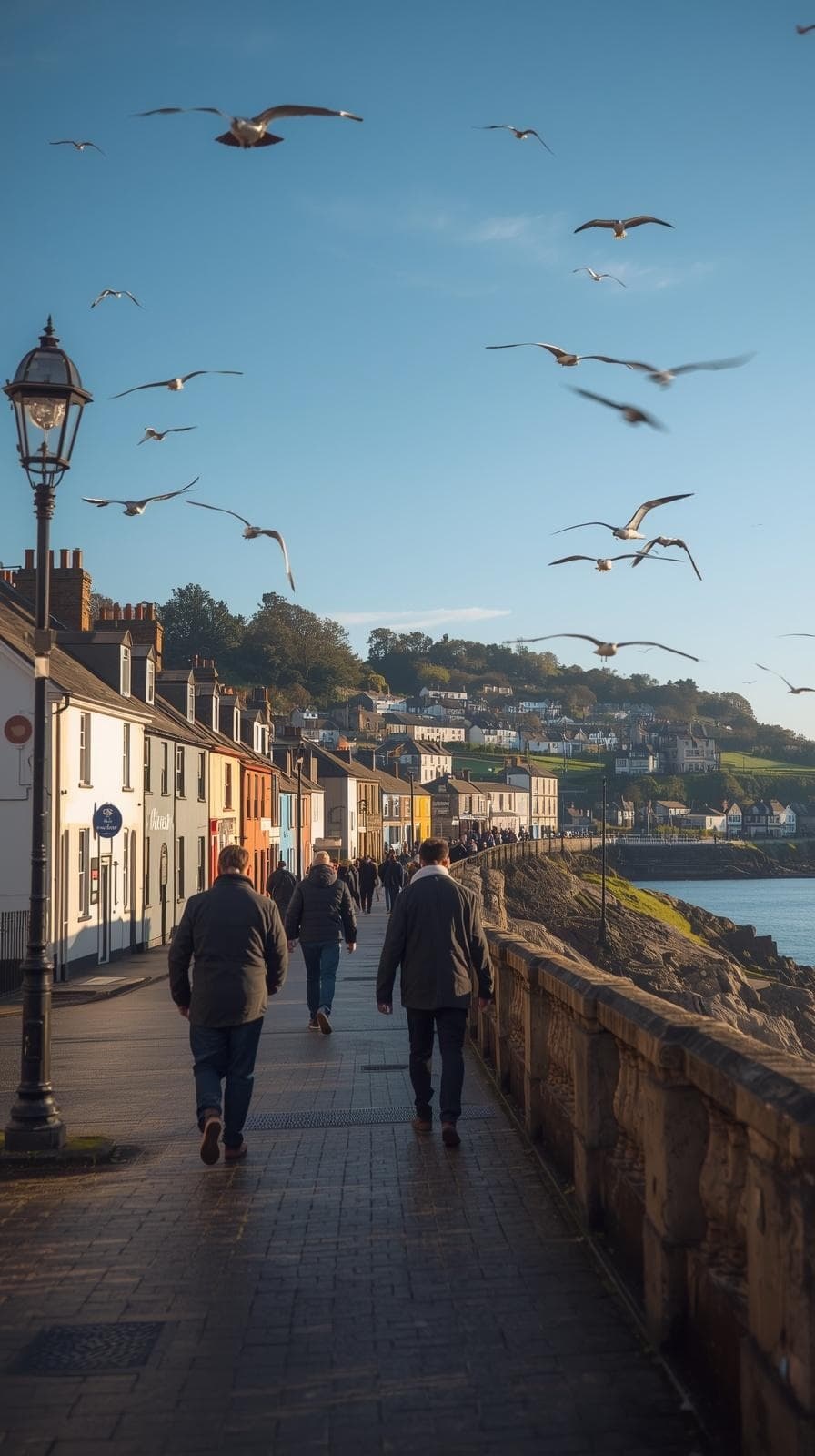 Humans and seagulls frozen by the nexus event in Dawlish