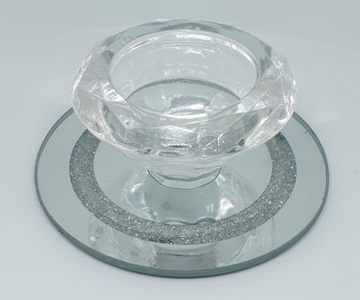 Photophore diamant sur miroir rond