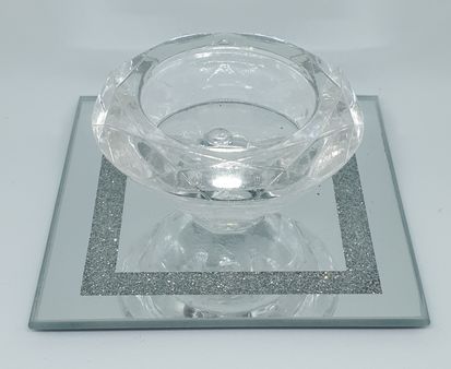 Photophore diamant sur miroir carré