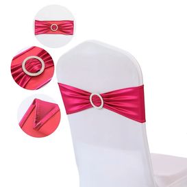 Bandeau de chaise fushia  satiné en spandex