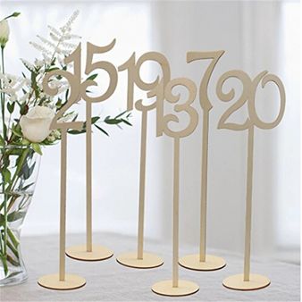 Numéros de table en bois  (1-20)