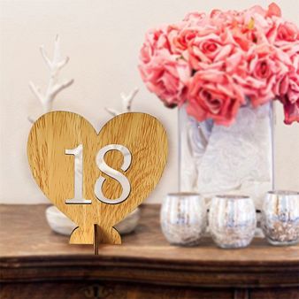 Numéros de tables en bois (1-20)