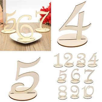 Numéro de table en bois (1-20)