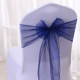 Noeud en organza bleu