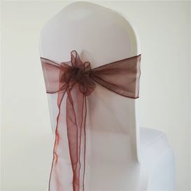 Noeud en organza bordeau