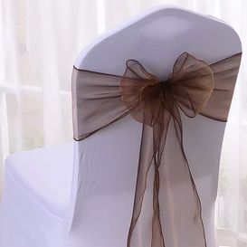 Noeud en organza chocolat