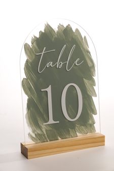 Numéros de table plexi vert sauge